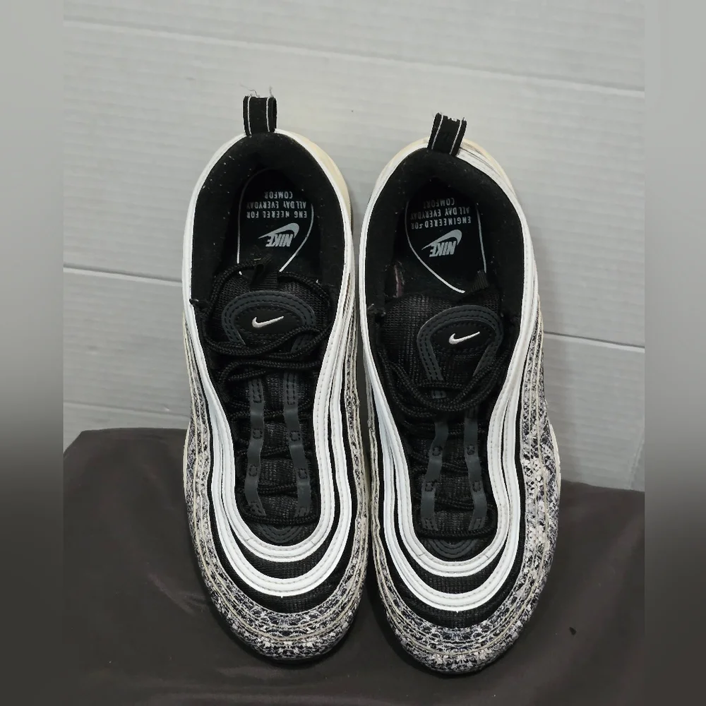 Nike Air Max 97 Snakeskin COCO Snake Black & White Sneakers Womans Sz 8 - Picture 4 of 7